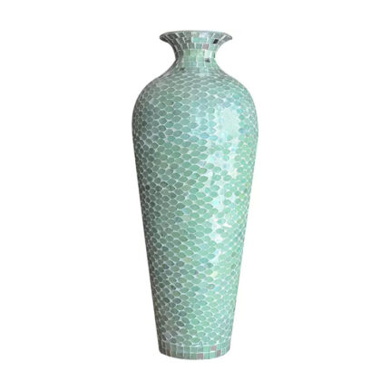 Glass Vase – Creative Crackled Design – Create Floral Designs for Indoor or Outdoor Use, Table Decor for Home, Office, Events - Chic Decora