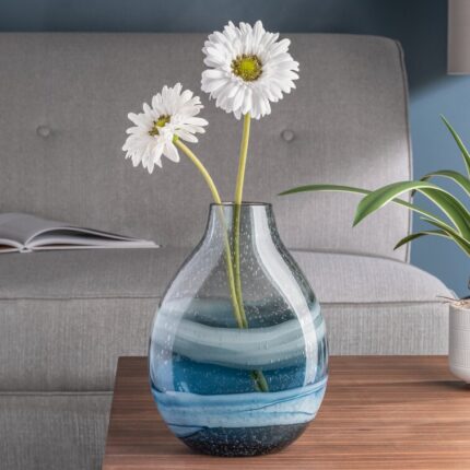 Andrea Swirl Glass Bulb Table Vase - Chic Decora