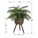 Antonella 30” Faux Palm Plant in Wicker/Rattan Basket - Chic Decora