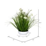 Artificial Cream Potted Artificial Cosmos and Grass - Chic Decora