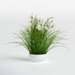 Artificial Cream Potted Artificial Cosmos and Grass - Chic Decora