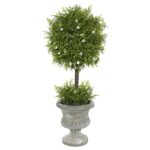 Artificial Green Oregon Juniper Topiary - Chic Decora