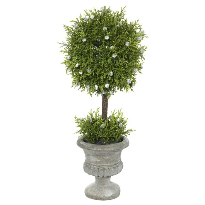 Artificial Green Oregon Juniper Topiary - Chic Decora