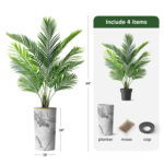 Artificial Plant In Planter, Fake Areca Tropical Palm Silk Plant Home Decoration (Plant Pot Plus Plant) - Chic Decora