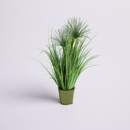 Artificial Potted Artificial Grass and Cyperus Heads - Chic Decora