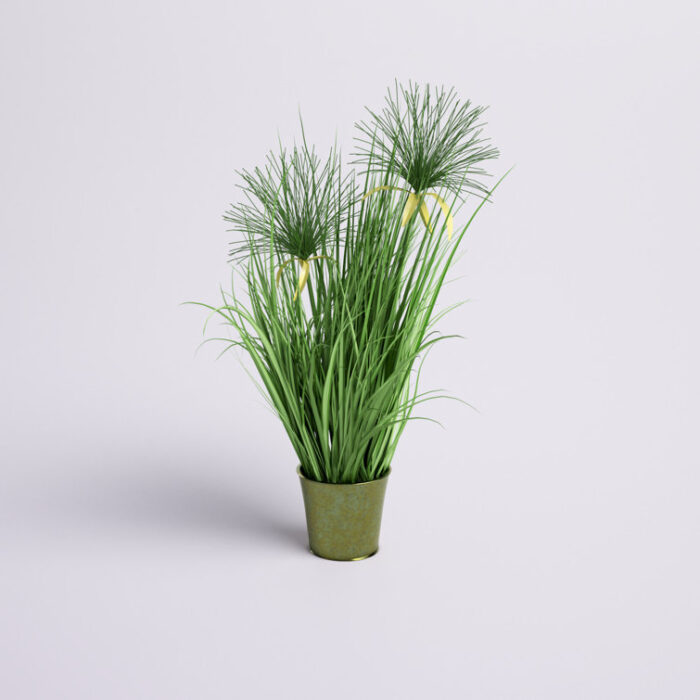 Artificial Potted Artificial Grass and Cyperus Heads - Chic Decora