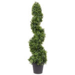 Artificial Potted Green Boxwood Spiral Tree - Chic Decora