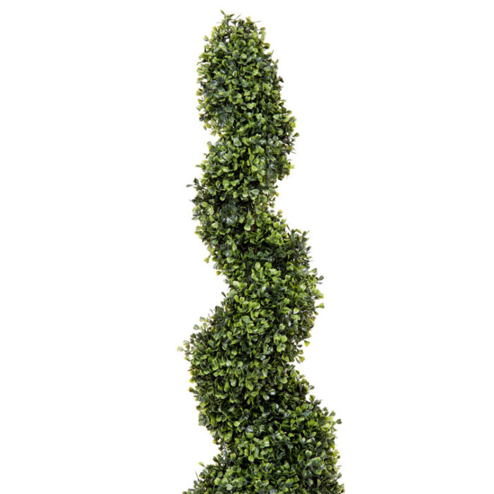 Artificial Potted Green Boxwood Spiral Tree - Chic Decora