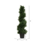 Artificial Potted Green Cedar Spiral Tree - Chic Decora