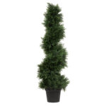 Artificial Potted Green Cedar Spiral Tree - Chic Decora