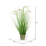 Artificial Potted Green Grass and Cattails - Chic Decora