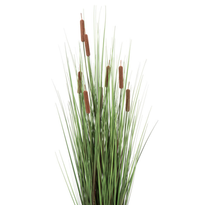 Artificial Potted Green Straight Grass and Cattails. - Chic Decora