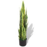 Artificial Sansevieria Plant with Pot Green - Chic Decora