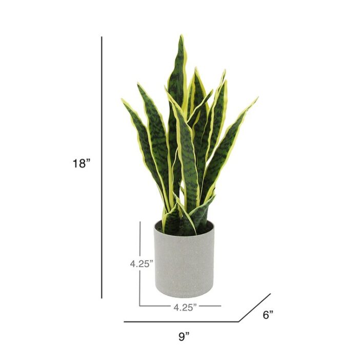 Artificial Sansevieria Snake Plant in Pot - Chic Decora