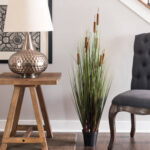 48” Faux Flowering Grass in Pot - Chic Decora