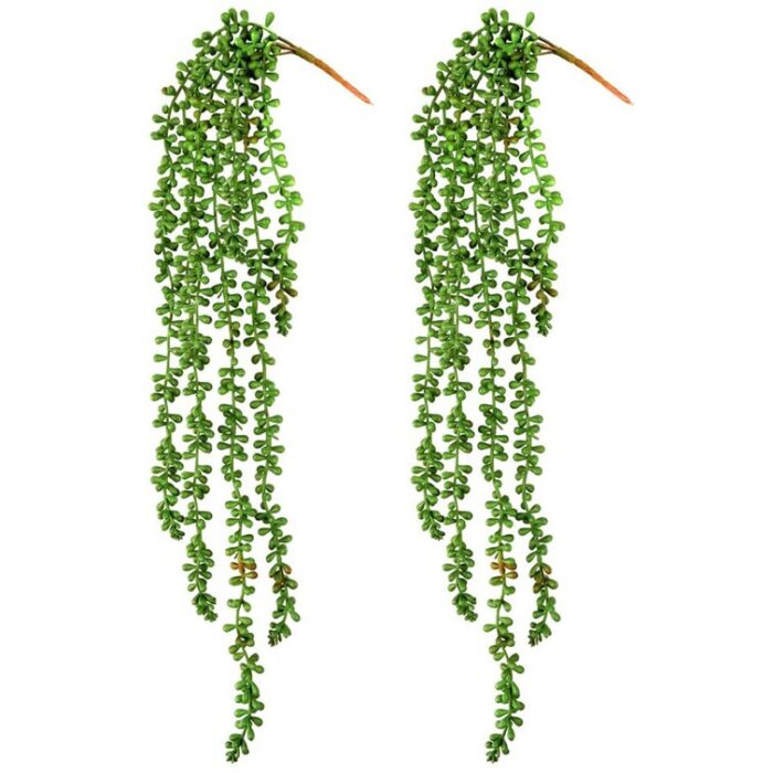 Artificial Succulents Hanging Faux Plants Fake String of Pearls - Chic Decora