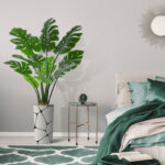 Artificial Tree In Modern Planter, Fake Monstera Silk Tree Home Decoration (Plant Pot Plus Tree) - Chic Decora