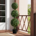 Artificial Triple Ball Green Boxwood Topiary. - Chic Decora