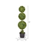 Artificial Triple Ball Green Boxwood Topiary. - Chic Decora