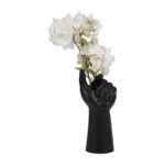 Bacquet 9″ Porcelain Hand Vase – Contemporary Modern Hand Holding Flowers Decorative Table Accent - Chic Decora