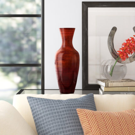 Glendale Heights Modern Shell Inlaid Bamboo Floor Vase - Chic Decora