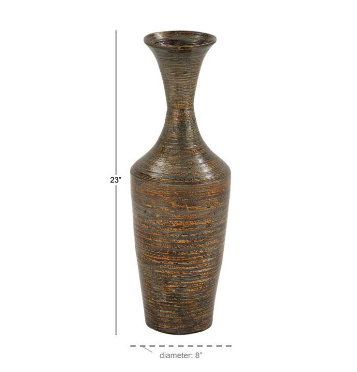 Bogdan Wood Floor Vase - Chic Decora