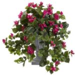 31” Faux Flowering Plant in Wood Planter - Chic Decora