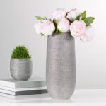 Brava Ceramic Spun Textured Table Vase - Chic Decora