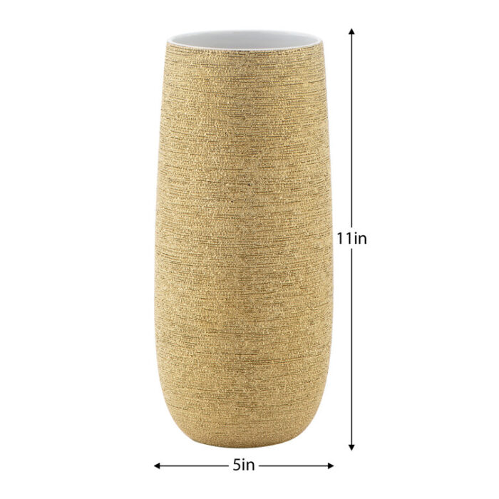 Brava Ceramic Spun Textured Table Vase - Chic Decora