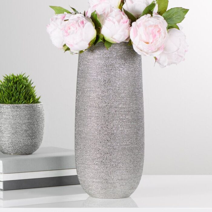 Brava Ceramic Spun Textured Table Vase - Chic Decora