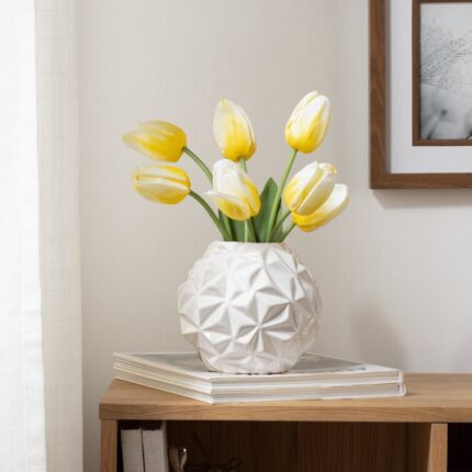 Handmade Wood Floor Vase - Chic Decora