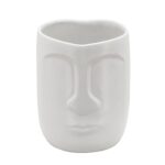 Ceramic Face Vase – Ceramic Table Decor, Rustic Decorative Centerpiece For Home, Wedding, Office Decor - Chic Decora