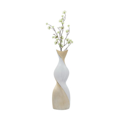 Ceramic Twisted Vase – Contemporary Floral Vase for Decorative Table Accent – Stylish Home, Office, Event Decor - Chic Decora