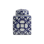 Chadwicks Decorative Square Ceramic Ginger Jar with Lid - Chic Decora