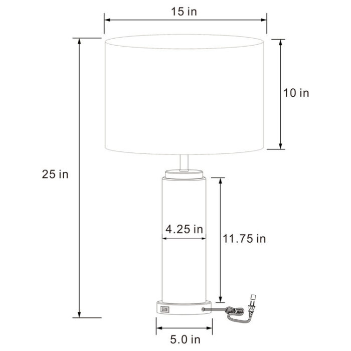 Colrain USB Table Lamp - Chic Decora