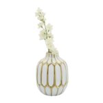 Contemporary Vase- Home or Office Table Accent – Trendy Decorative Stoneware - Chic Decora