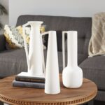 Cosmoliving By Cosmopolitan Set Of 3 Ceramic Modern Vase - Chic Decora