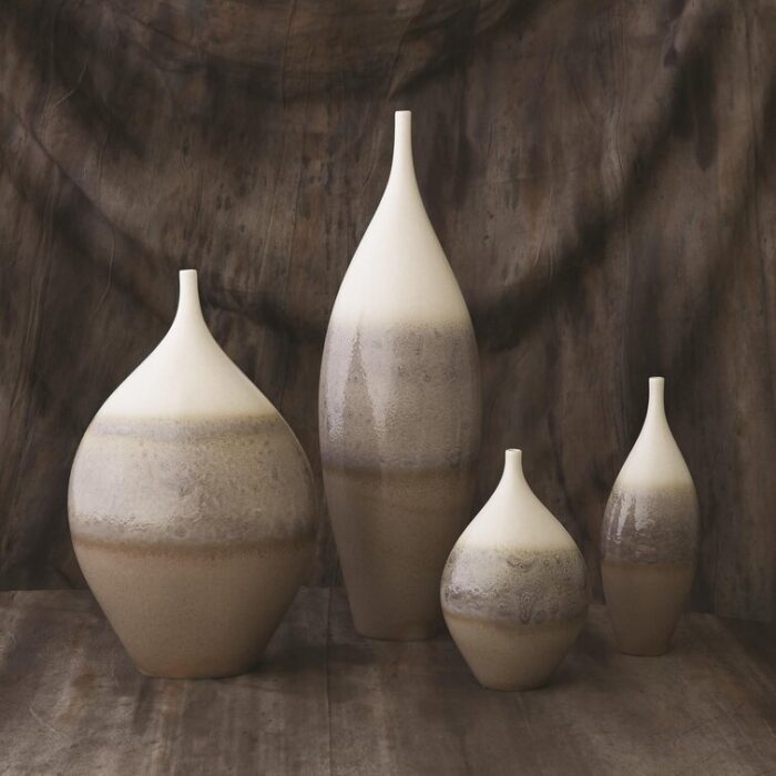 Cream Rises Vase-Wide - Chic Decora