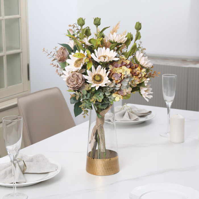 Crichlow Clear & Gold Glass Table Vase - Chic Decora