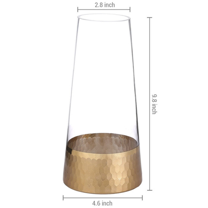 Crichlow Clear & Gold Glass Table Vase - Chic Decora