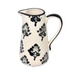 Czech White/Black Leaf Print Ceramic Jar - Chic Decora