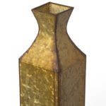 Decorative Antique Style Metal Bottle Shape Gold Floor Vase For Entryway, Living Room Or Dining Room, Large - Chic Decora