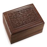 Decorative Rosewood Hand-Carved Floral Urn Box - Chic Decora