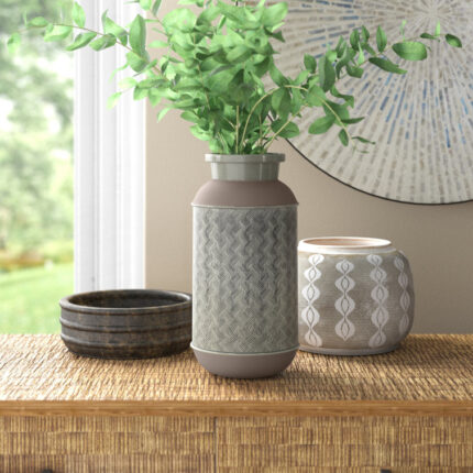 Desdra Stoneware Table Vase - Chic Decora