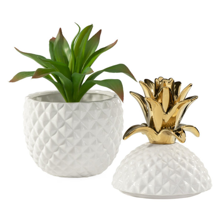 Duffey Pineapple Ceramic Storage Jar - Chic Decora