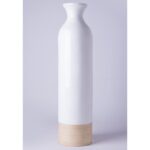 Dylon Black or White Cylinder-Shaped Tall Bamboo Floor Vases, Heights of 31 and 23.5 Inches - Chic Decora