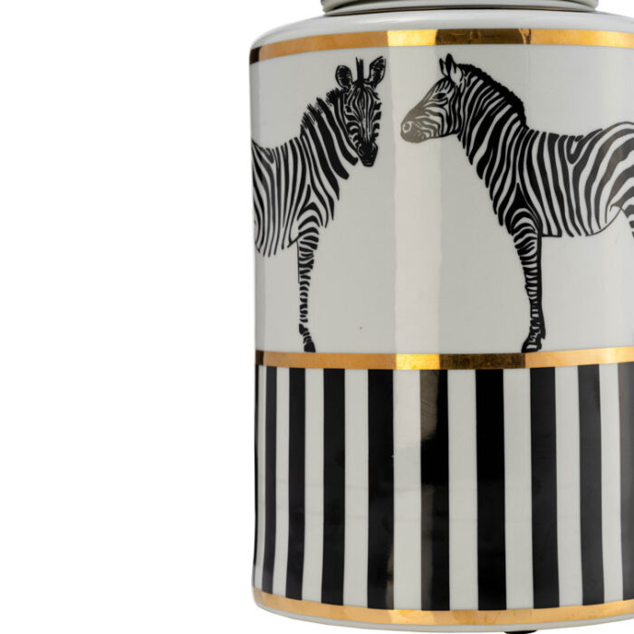 Eastleigh Zebra Handmade Ceramic Ginger Jar - Chic Decora