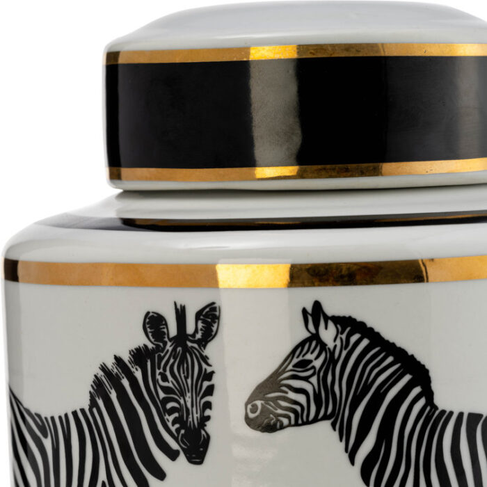 Eastleigh Zebra Handmade Ceramic Ginger Jar - Chic Decora