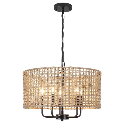 Ekkehard 5 – Light Dimmable Drum Chandelier - Chic Decora