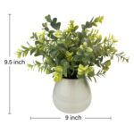 Eucalyptus Faux Plants in Ceramic Pots - Chic Decora